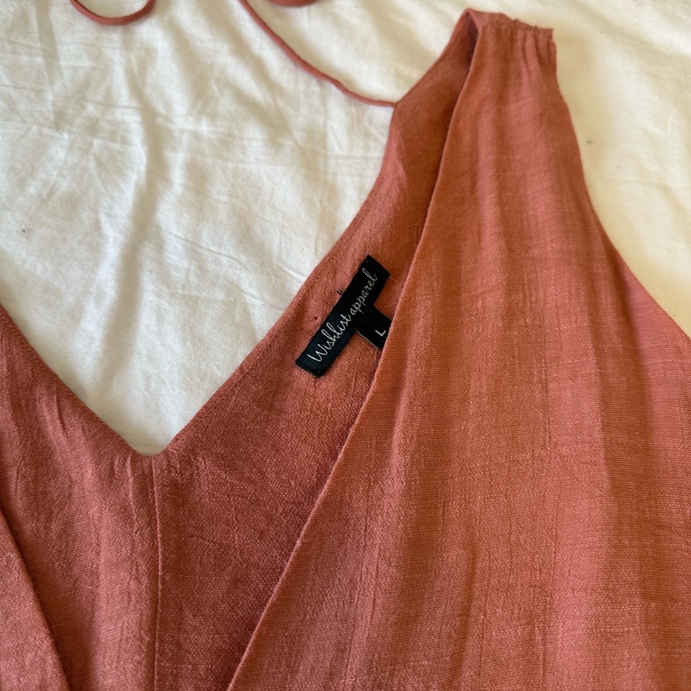 Babydoll Tiered Mini Dress Rust large - Picture 6 of 11